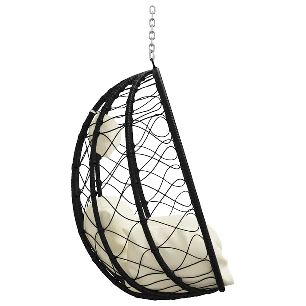 vidaXL Wiszące krzesło jajo Kremowy biały 91,5 x 54,5 x 107 cm