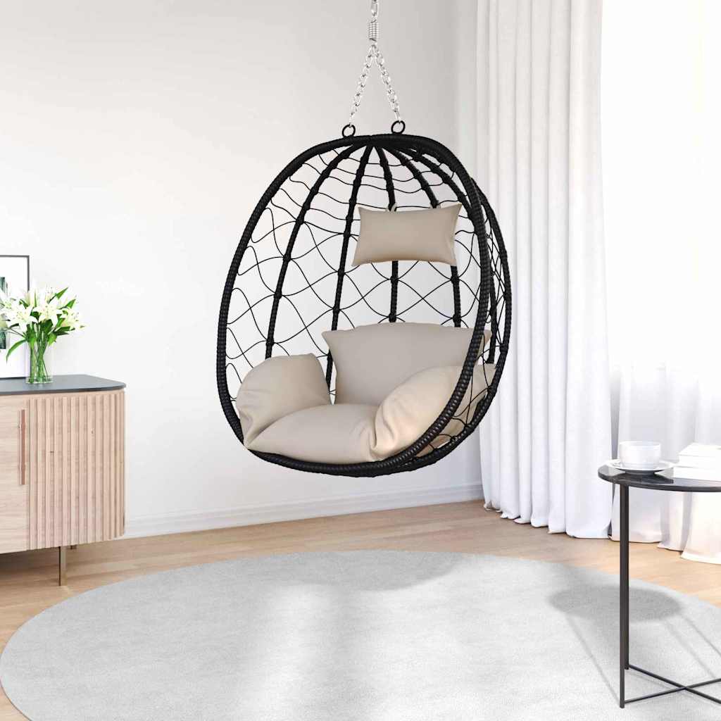 vidaXL Wiszące krzesło jajo Ciemnoszary 91,5 x 54,5 x 107 cm