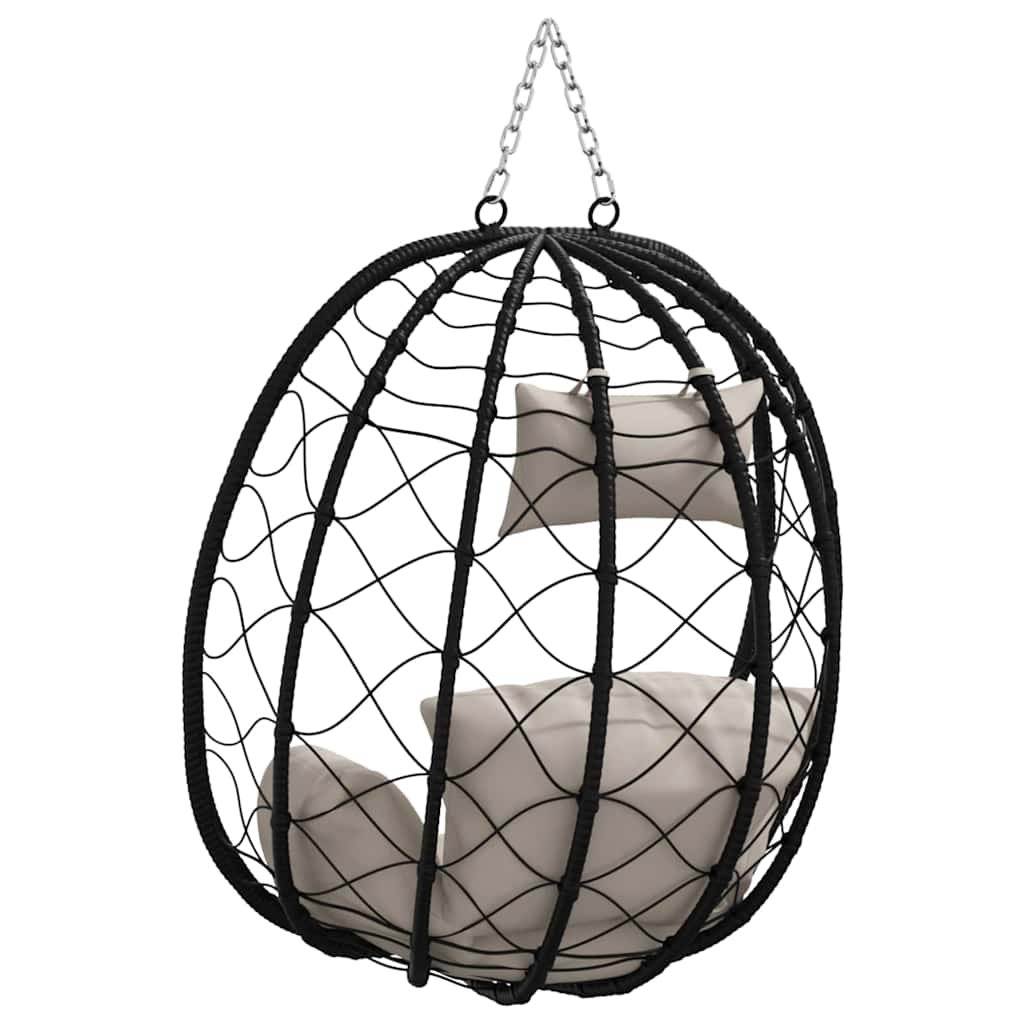 vidaXL Wiszące krzesło jajo Ciemnoszary 91,5 x 54,5 x 107 cm