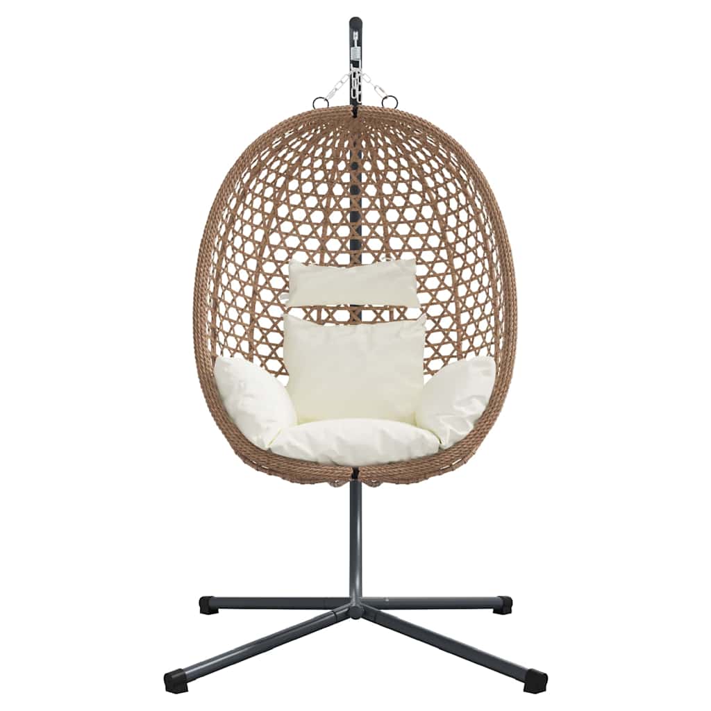 vidaXL Wiszące krzesło jajo Jasna śmietanka 104 x 100 x 191 cm