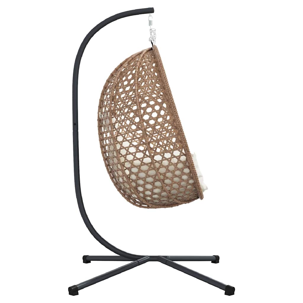 vidaXL Wiszące krzesło jajo Jasna śmietanka 104 x 100 x 191 cm