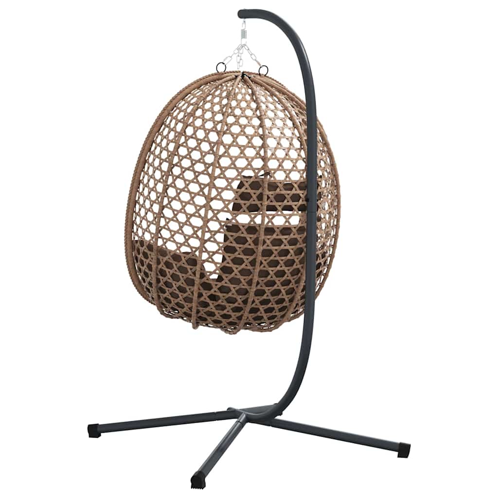 vidaXL Wiszące krzesło jajo kawowy 104 x 100 x 191 cm polirattan