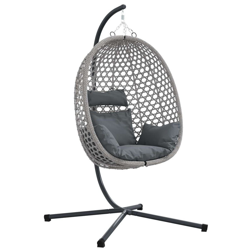vidaXL Wiszące krzesło jajo antracytowy i szary 104 x 100 x 191 cm