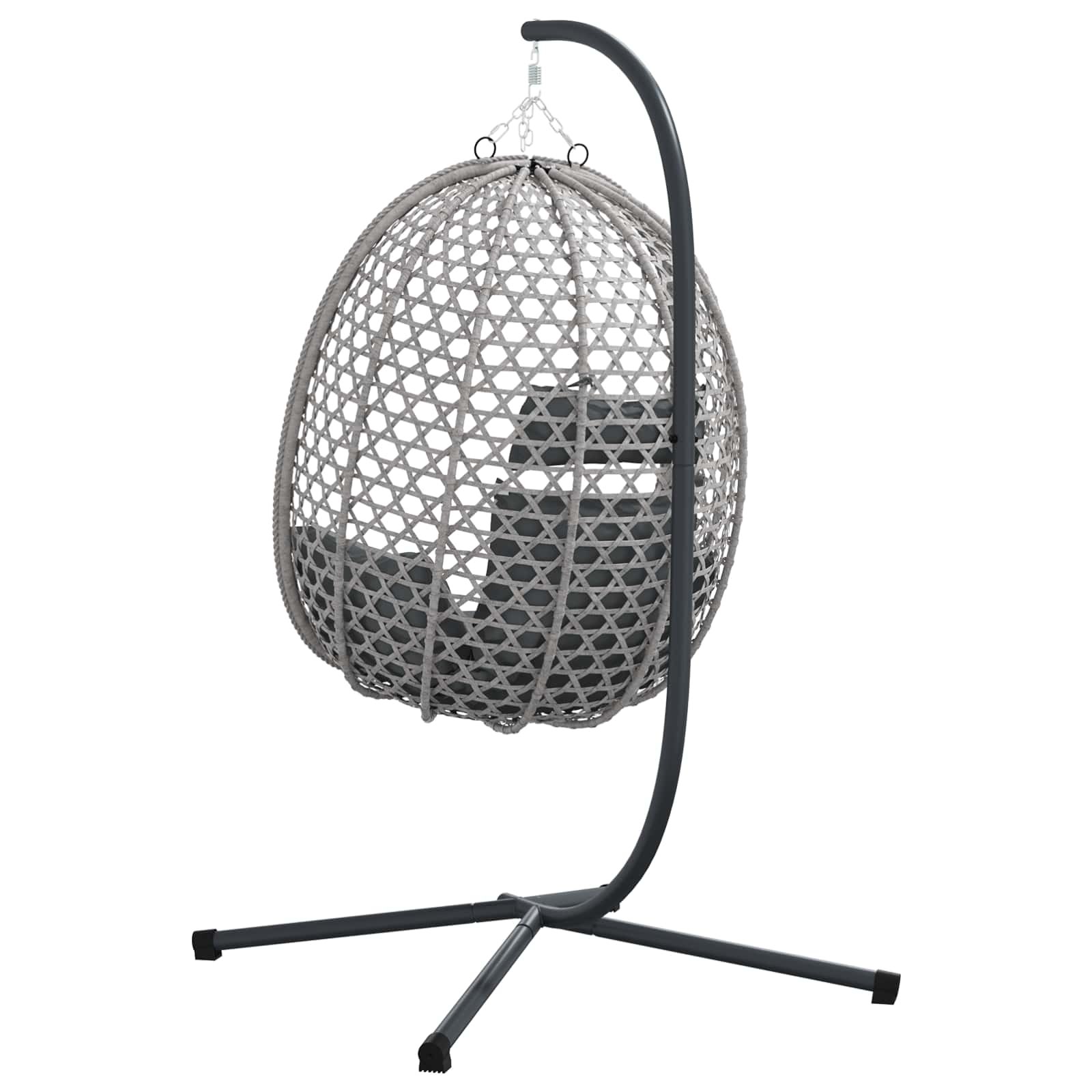 vidaXL Wiszące krzesło jajo antracytowy i szary 104 x 100 x 191 cm