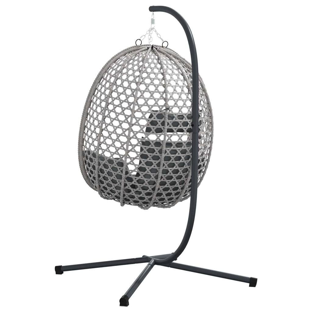 vidaXL Wiszące krzesło jajo antracytowy i szary 104 x 100 x 191 cm