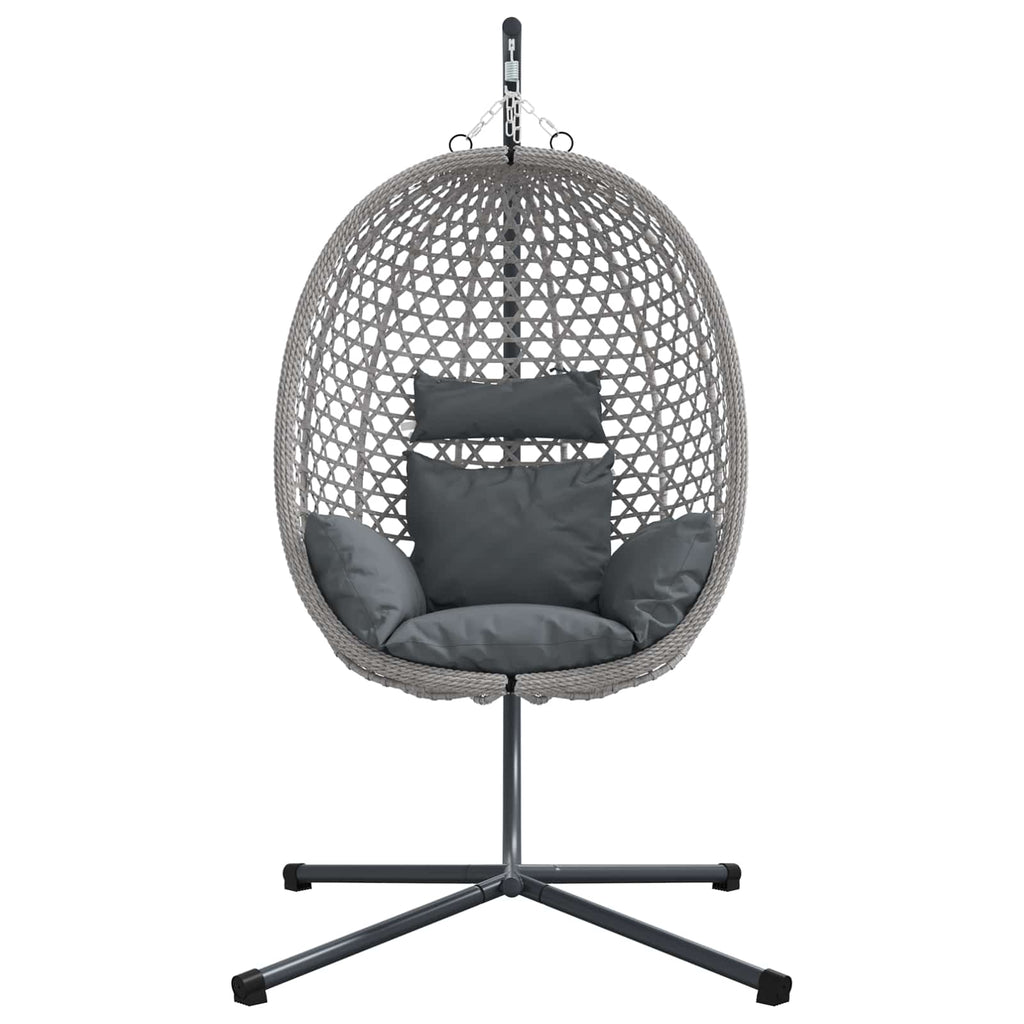 vidaXL Wiszące krzesło jajo antracytowy i szary 104 x 100 x 191 cm