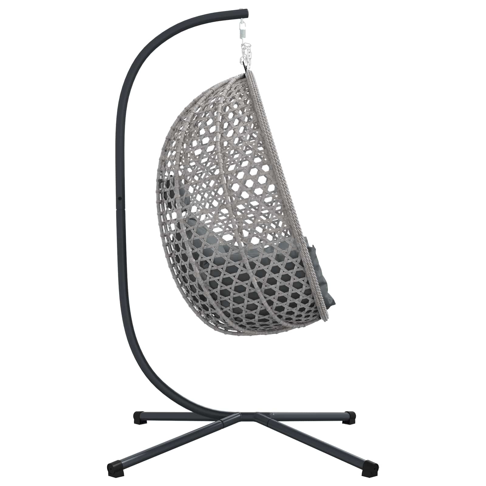 vidaXL Wiszące krzesło jajo antracytowy i szary 104 x 100 x 191 cm