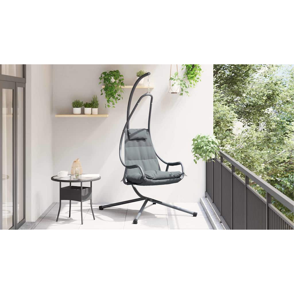 vidaXL Wiszące krzesło jajo Antracyt 94 x 107 x 196,5 cm Stal