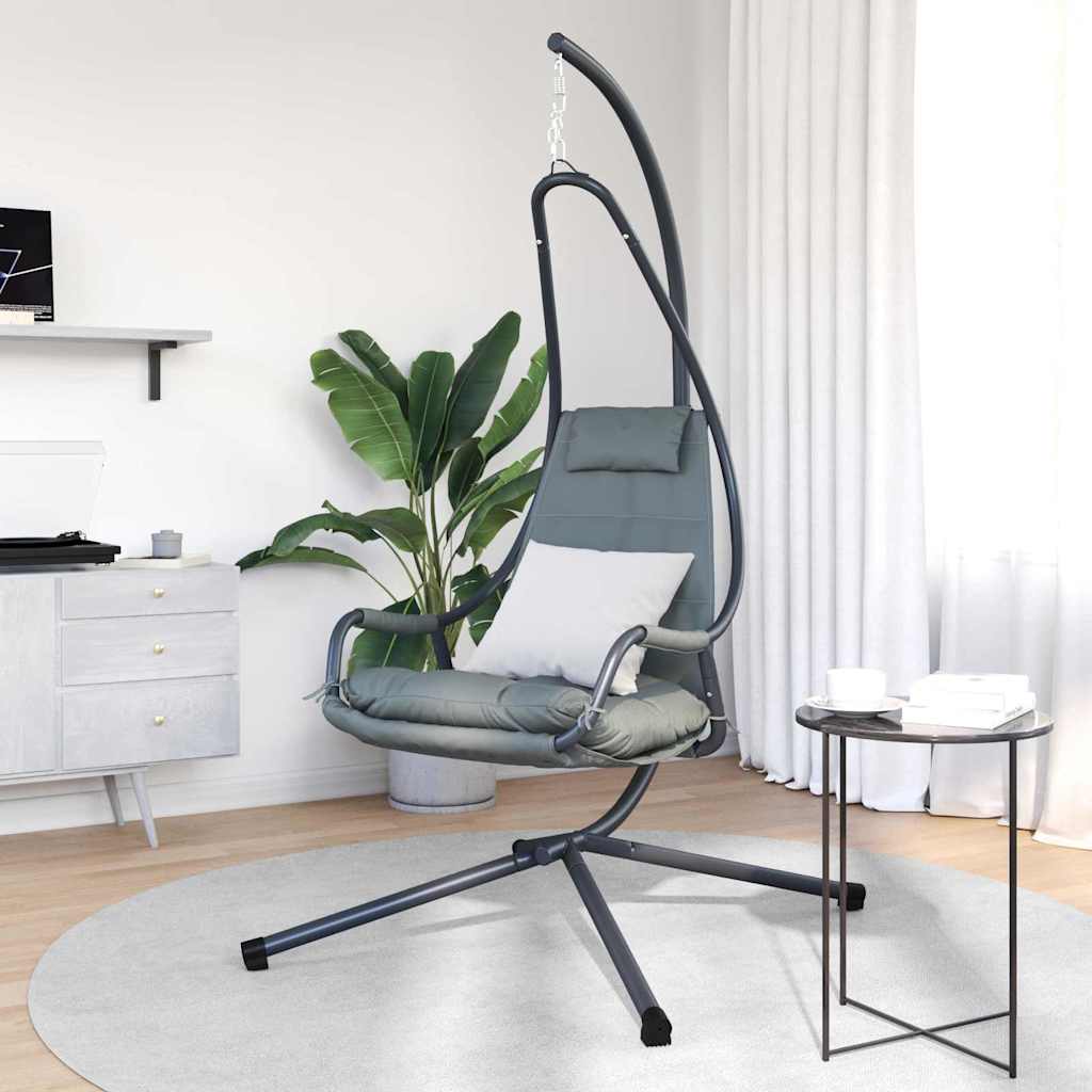 vidaXL Wiszące krzesło jajo Antracyt 94 x 107 x 196,5 cm Stal