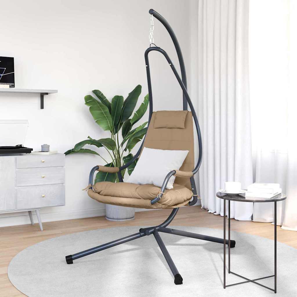 vidaXL Wiszące krzesło jajo Ciemnoszary 94 x 107 x 196,5 cm Stal