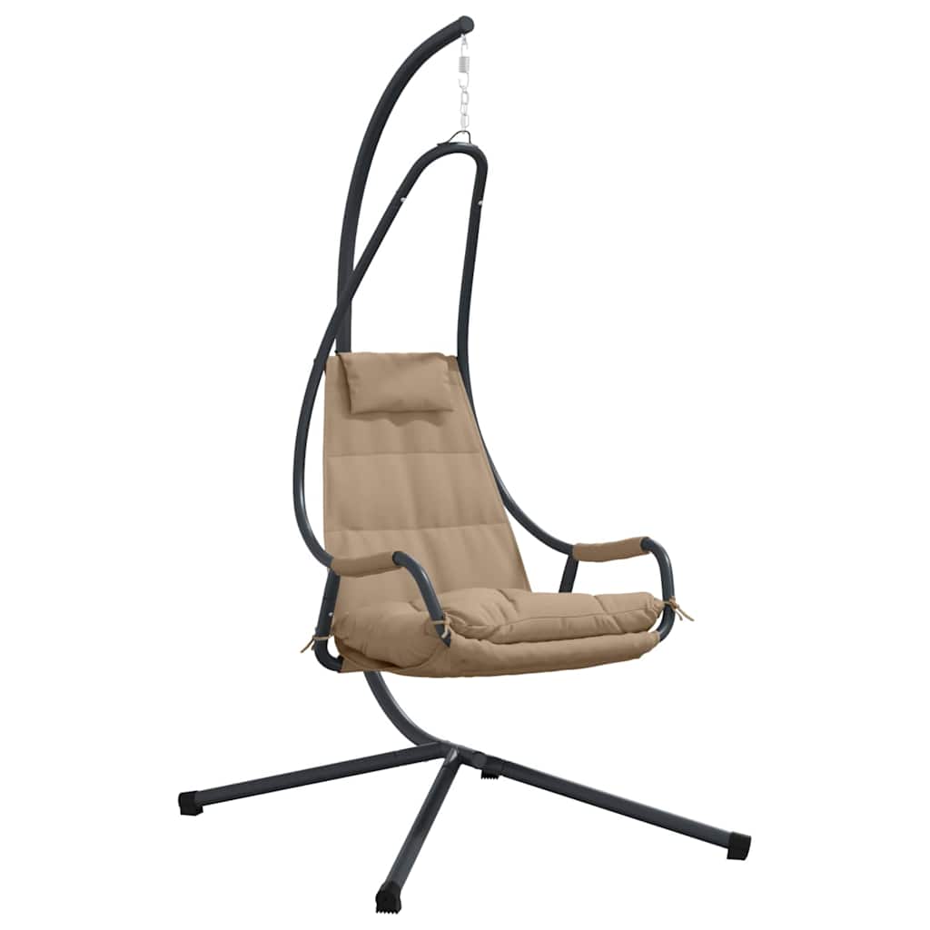 vidaXL Wiszące krzesło jajo Ciemnoszary 94 x 107 x 196,5 cm Stal