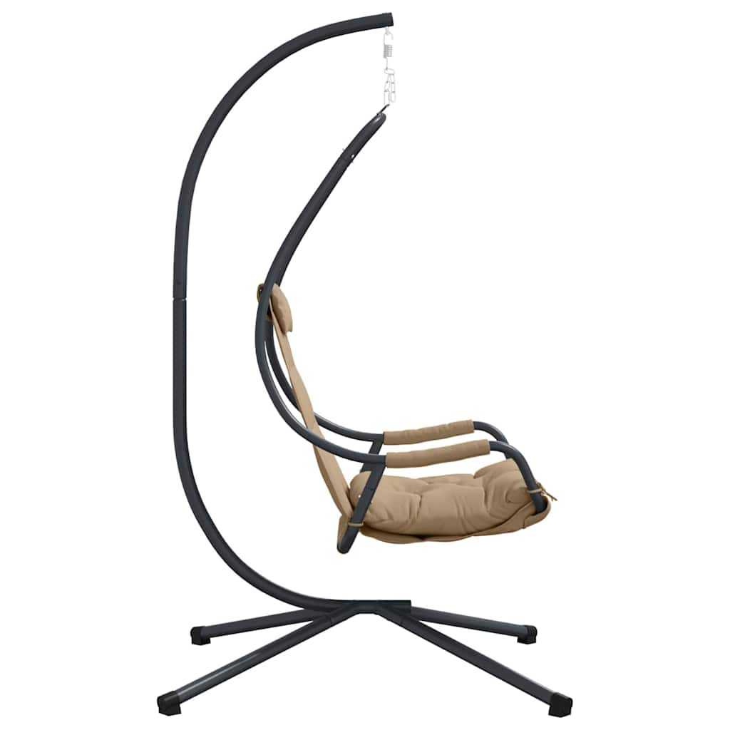vidaXL Wiszące krzesło jajo Ciemnoszary 94 x 107 x 196,5 cm Stal