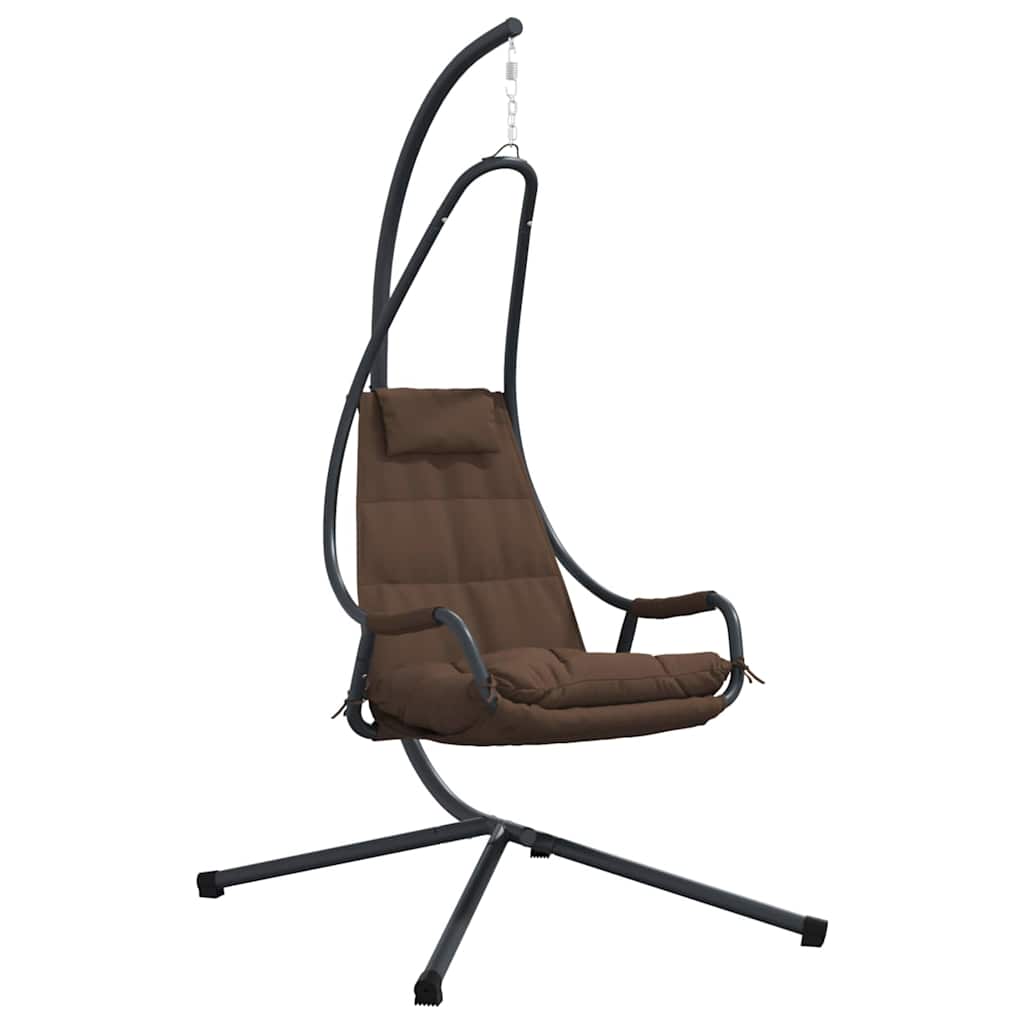 vidaXL Wiszące krzesło jajo kawowy 94 x 107 x 196,5 cm Stal