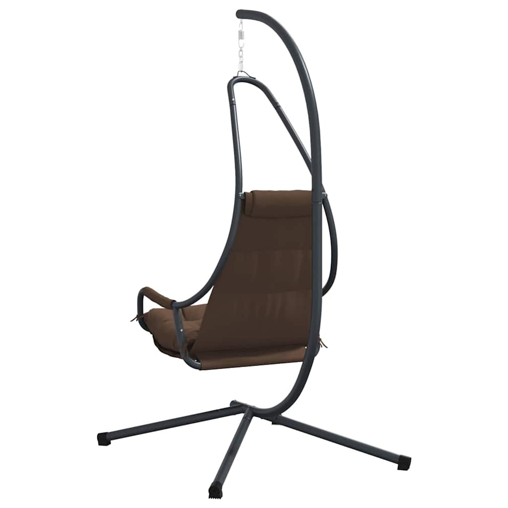 vidaXL Wiszące krzesło jajo kawowy 94 x 107 x 196,5 cm Stal