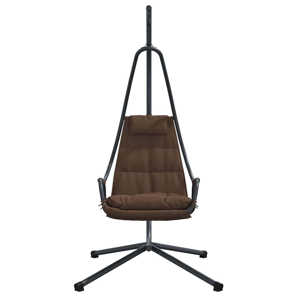 vidaXL Wiszące krzesło jajo kawowy 94 x 107 x 196,5 cm Stal