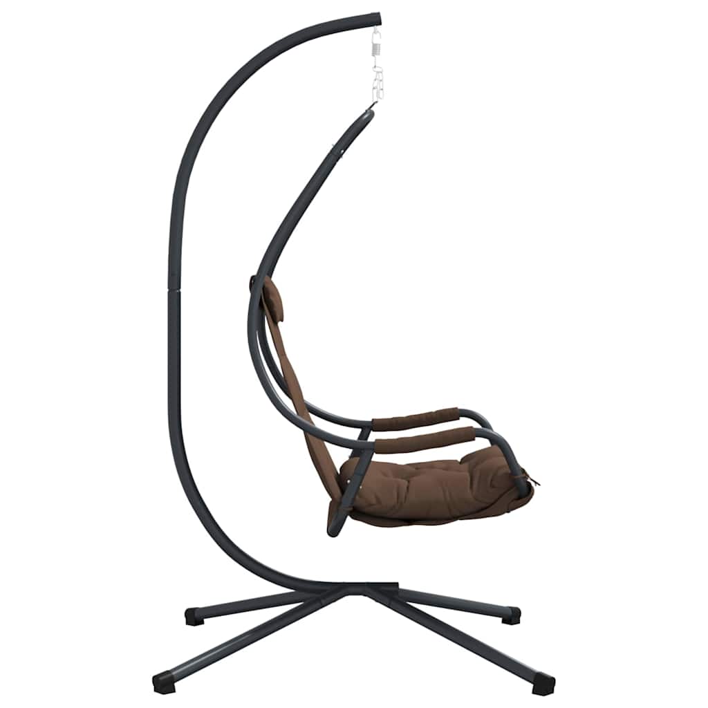 vidaXL Wiszące krzesło jajo kawowy 94 x 107 x 196,5 cm Stal