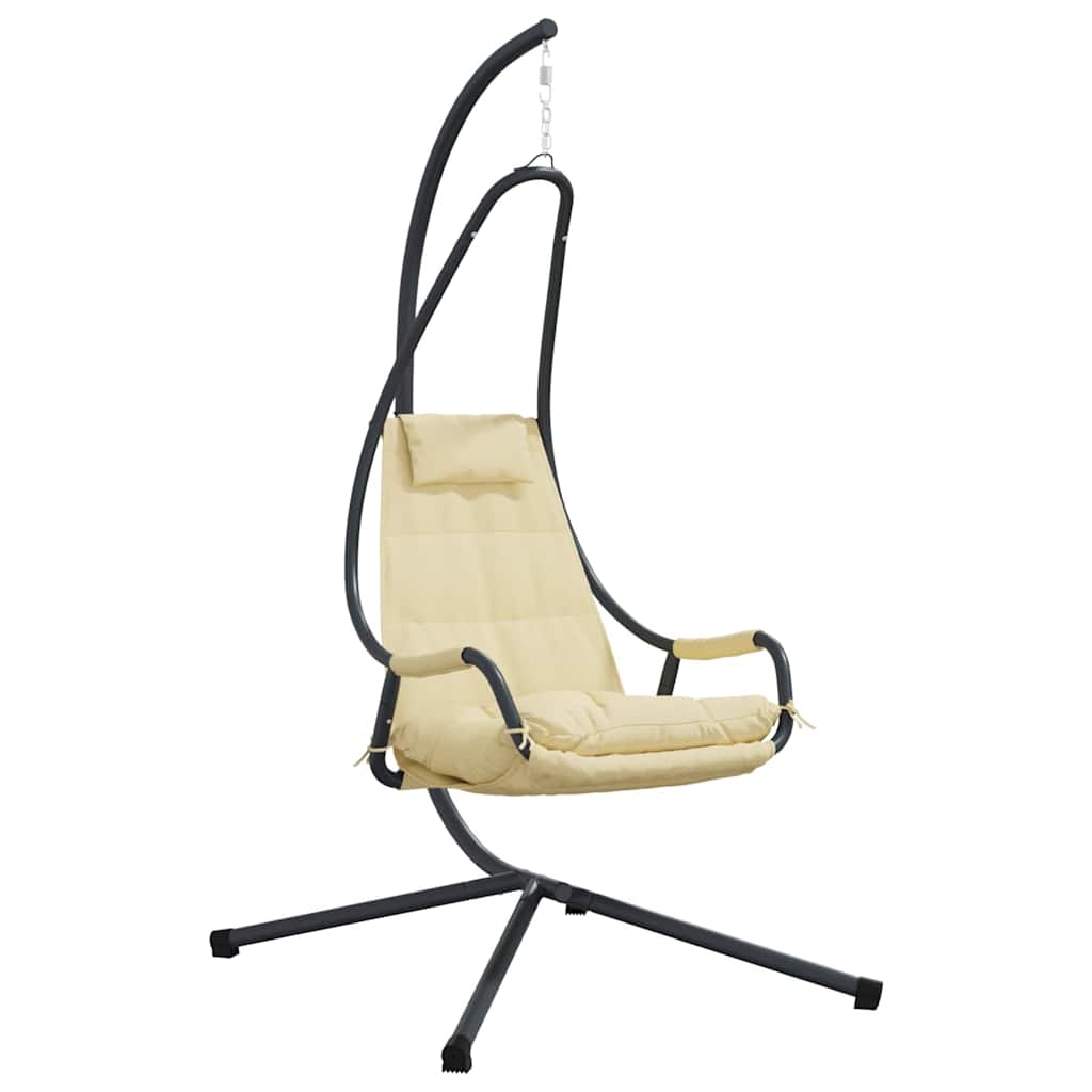 vidaXL Wiszące krzesło jajo Beżowy 94 x 107 x 196,5 cm Stal