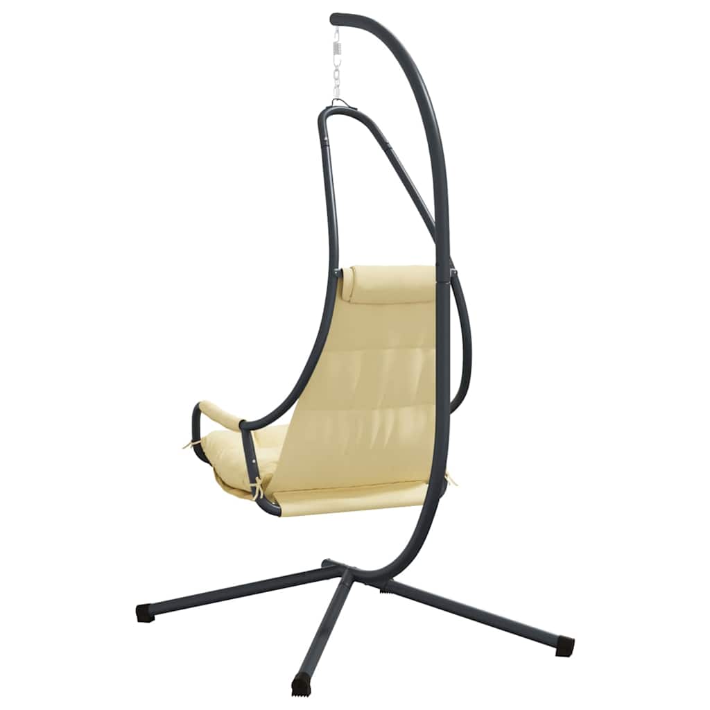 vidaXL Wiszące krzesło jajo Beżowy 94 x 107 x 196,5 cm Stal