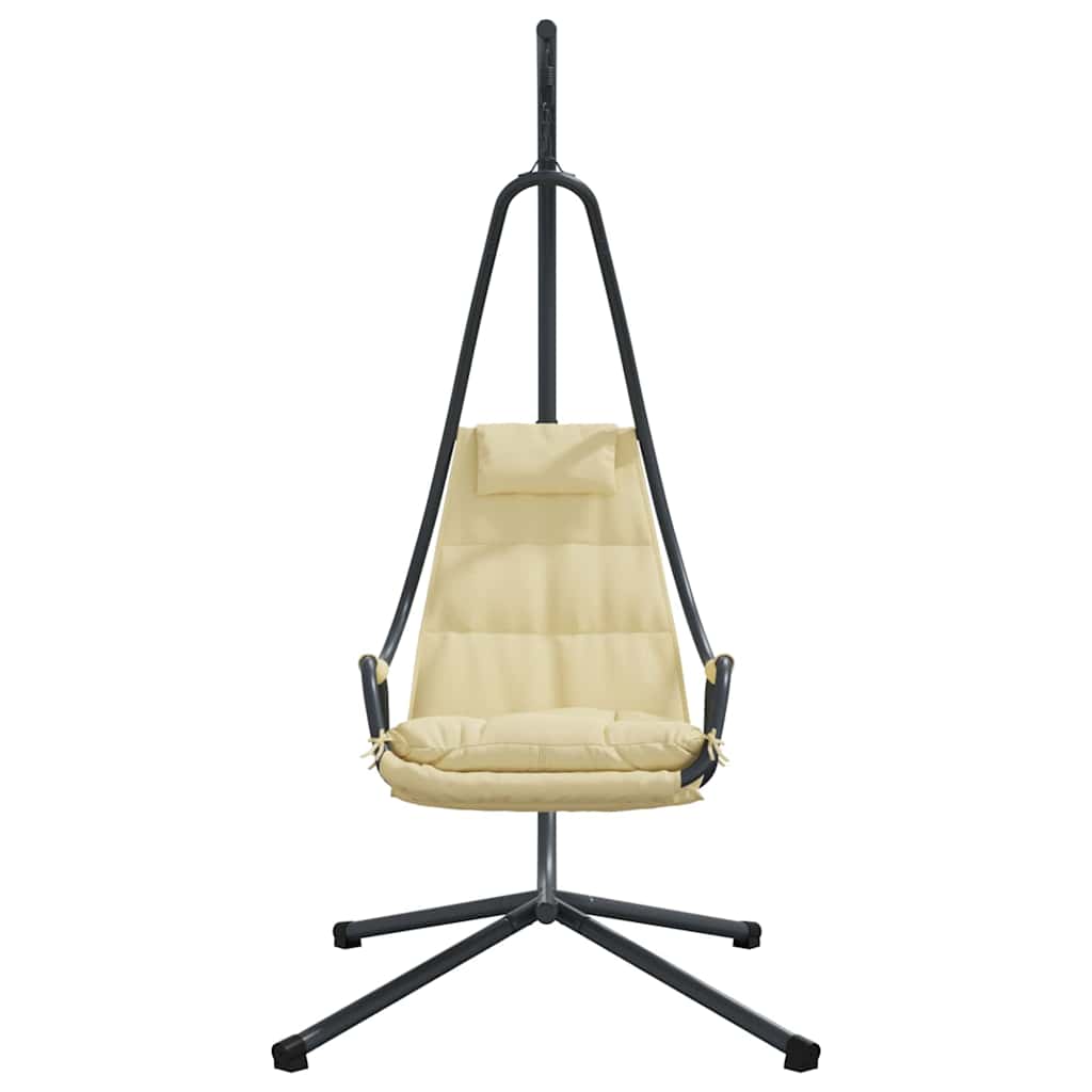 vidaXL Wiszące krzesło jajo Beżowy 94 x 107 x 196,5 cm Stal