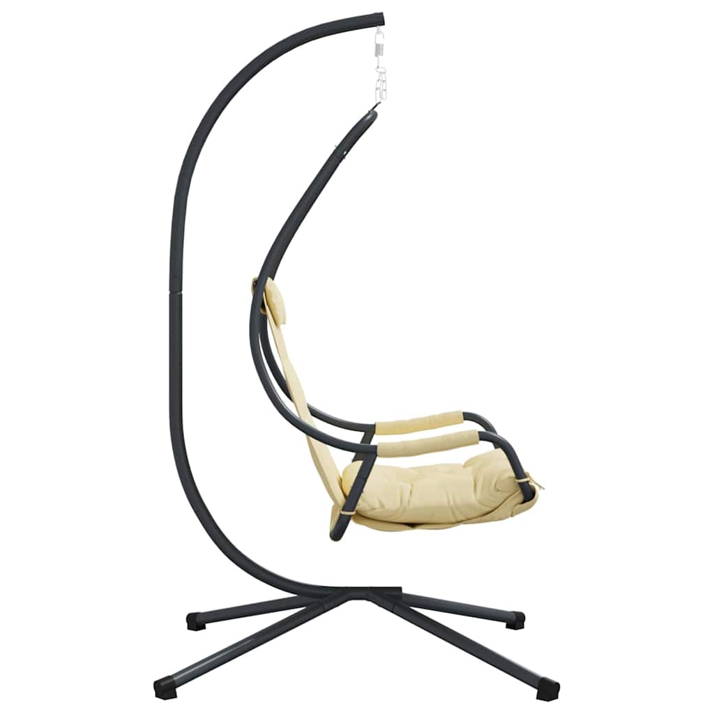 vidaXL Wiszące krzesło jajo Beżowy 94 x 107 x 196,5 cm Stal