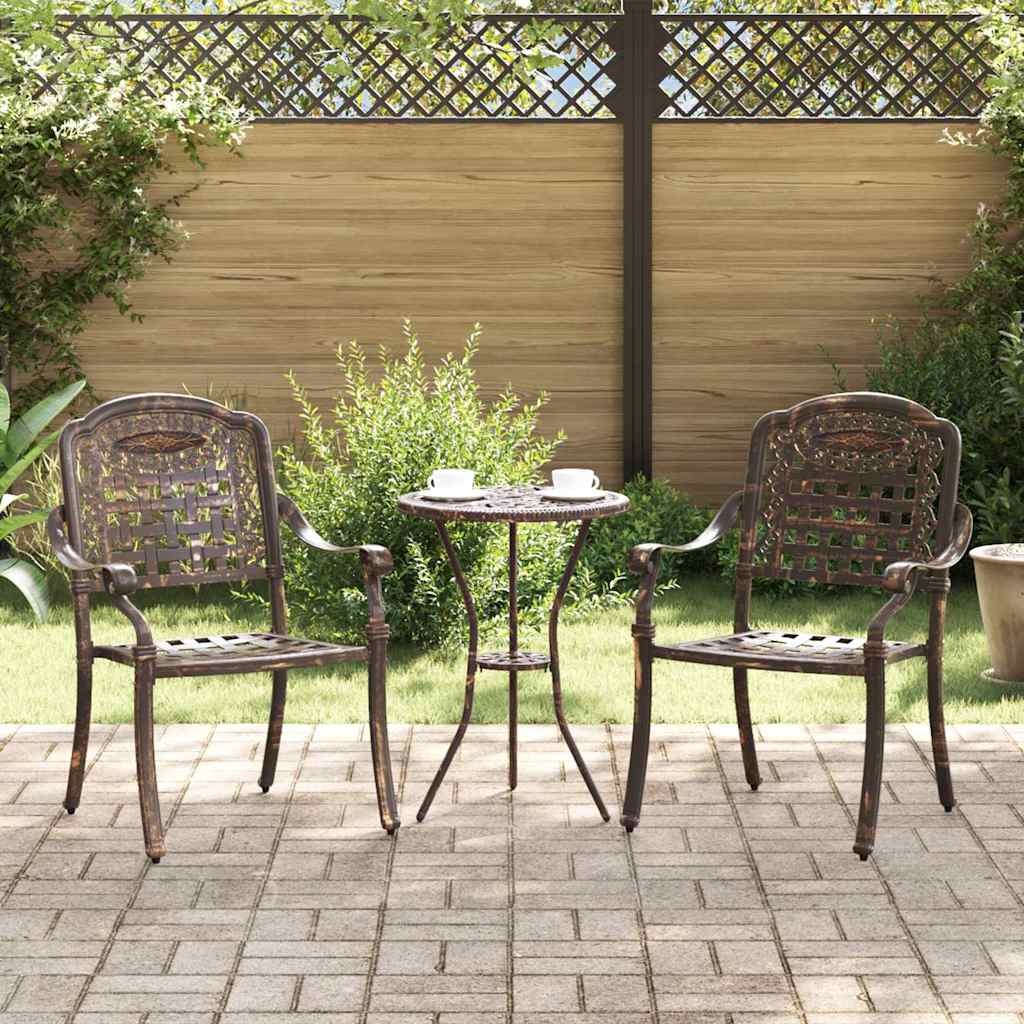 vidaXL Krzesło Ogrodowe 2 pcs kolor bronzu 55 x 56,5 x 91cm Aluminium
