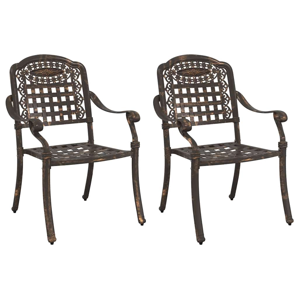 vidaXL Krzesło Ogrodowe 2 pcs kolor bronzu 55 x 56,5 x 91cm Aluminium