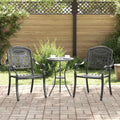 vidaXL Krzesło Ogrodowe 2 pcs Czarny 55 x 56,5 x 91cm Aluminium