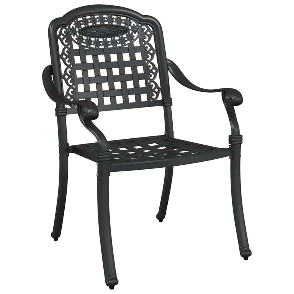 vidaXL Krzesło Ogrodowe 2 pcs Czarny 55 x 56,5 x 91cm Aluminium
