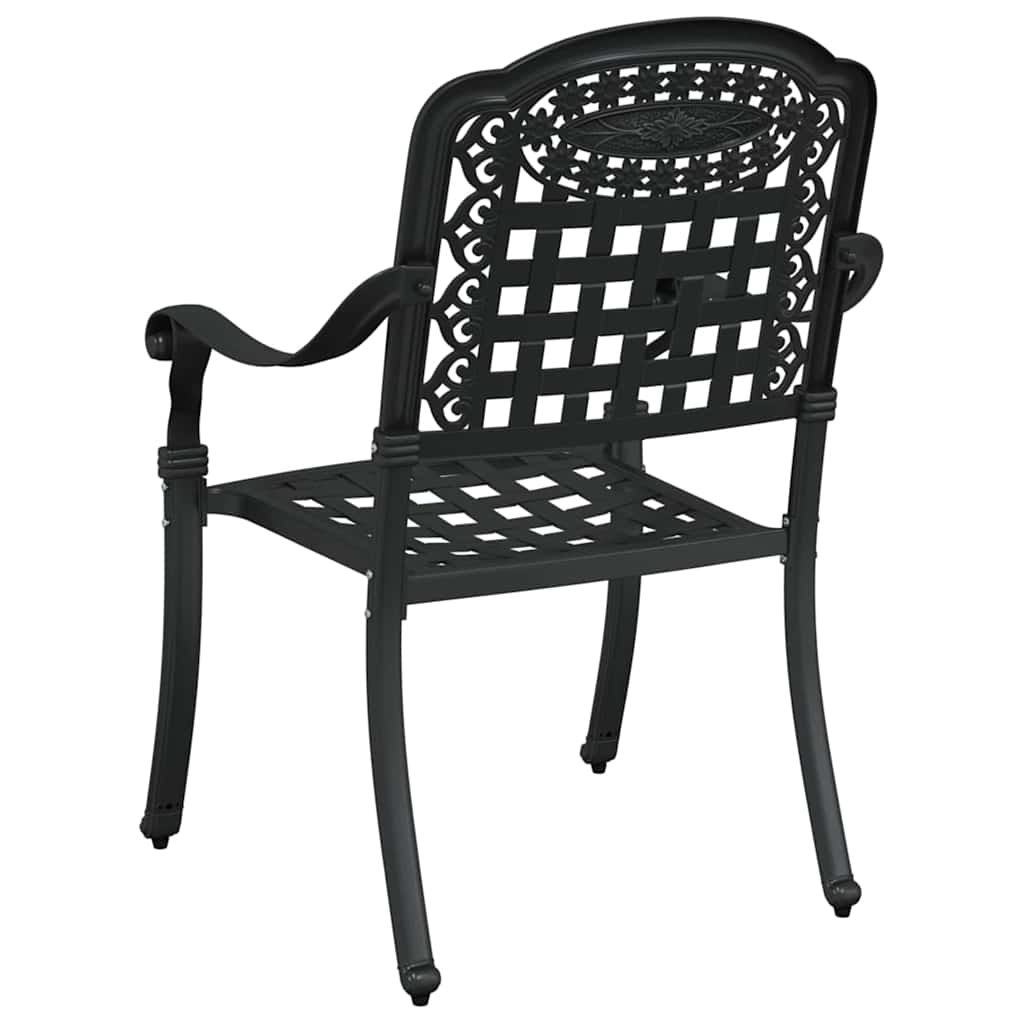 vidaXL Krzesło Ogrodowe 2 pcs Czarny 55 x 56,5 x 91cm Aluminium
