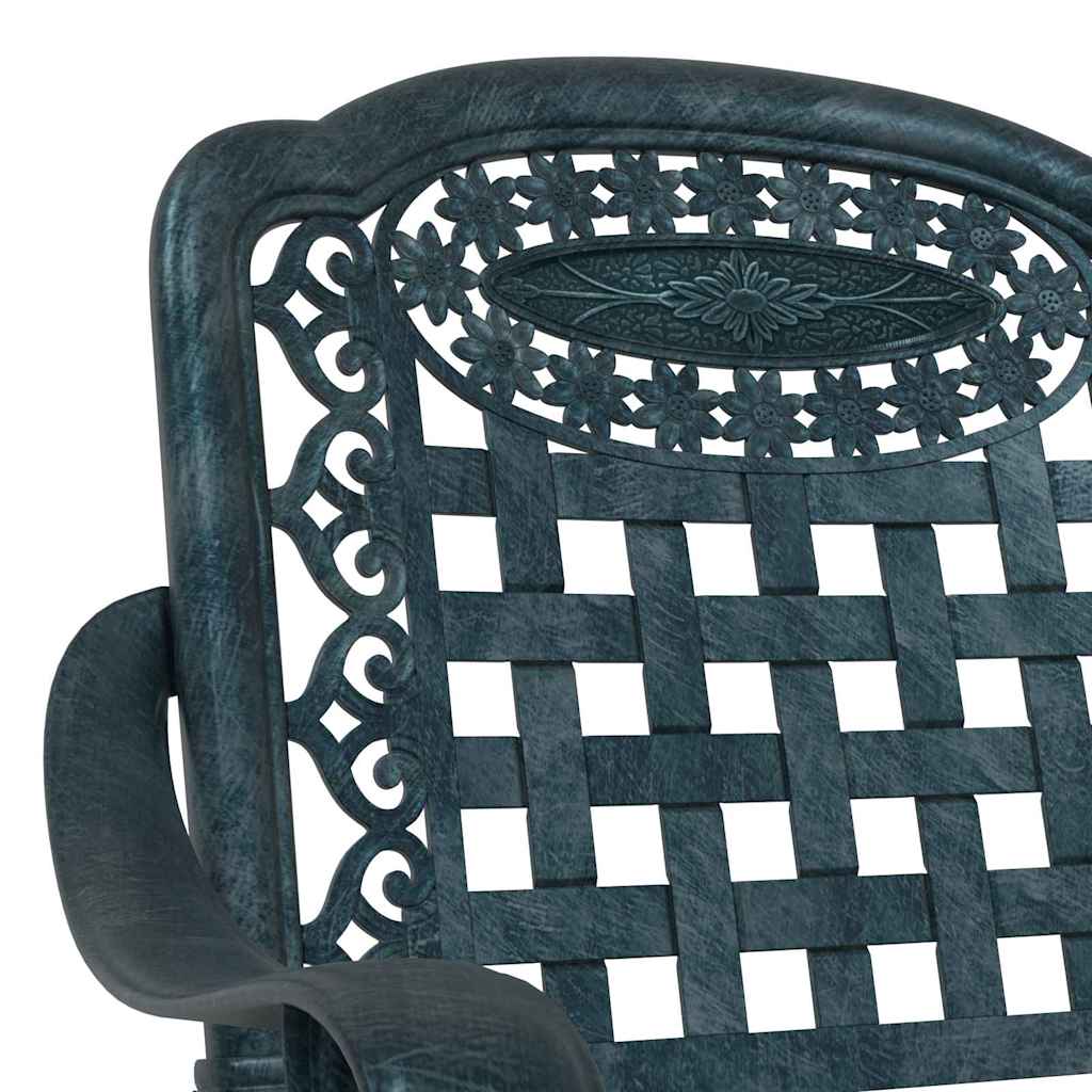 vidaXL Krzesło Ogrodowe 2 pcs Zielony 55 x 56,5 x 91cm Aluminium