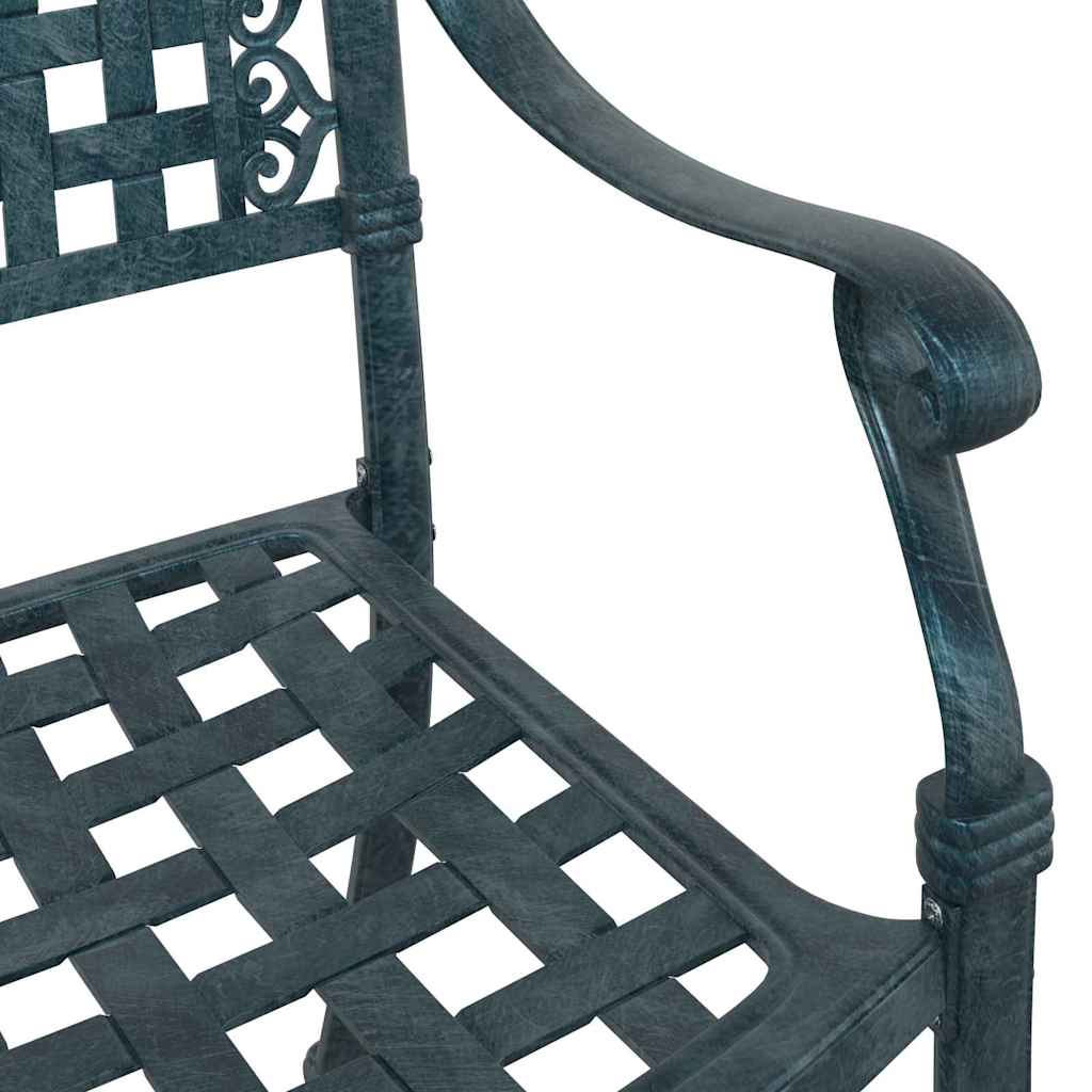 vidaXL Krzesło Ogrodowe 2 pcs Zielony 55 x 56,5 x 91cm Aluminium