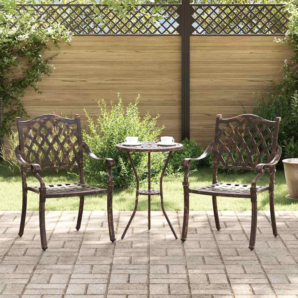 vidaXL Krzesło Ogrodowe 2 pcs kolor bronzu 56 x 55 x 92,5cm Aluminium
