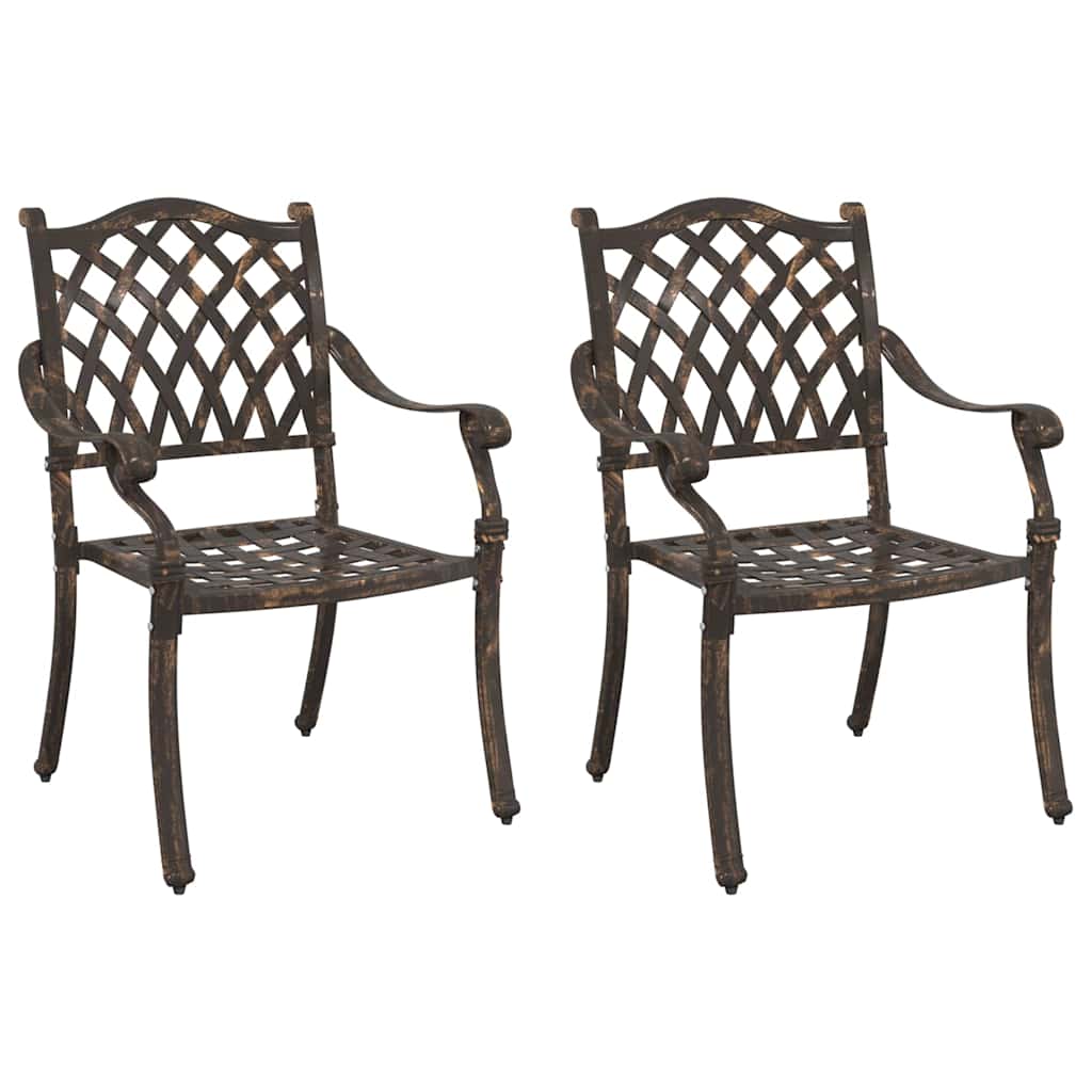 vidaXL Krzesło Ogrodowe 2 pcs kolor bronzu 56 x 55 x 92,5cm Aluminium