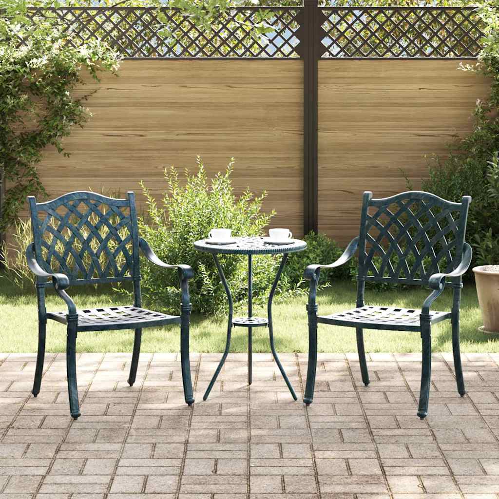 vidaXL Krzesło Ogrodowe 2 pcs Zielony 56 x 55 x 92,5cm Aluminium
