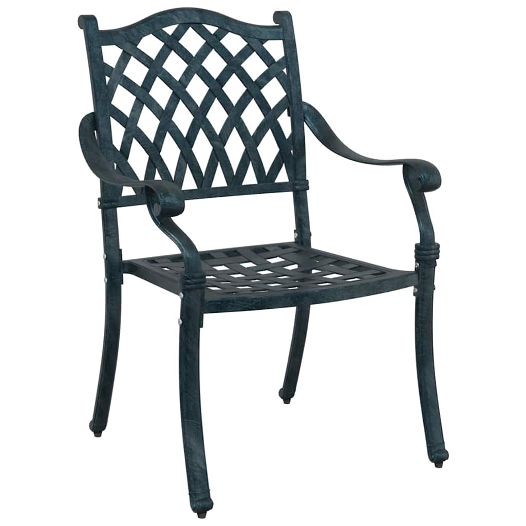 vidaXL Krzesło Ogrodowe 2 pcs Zielony 56 x 55 x 92,5cm Aluminium