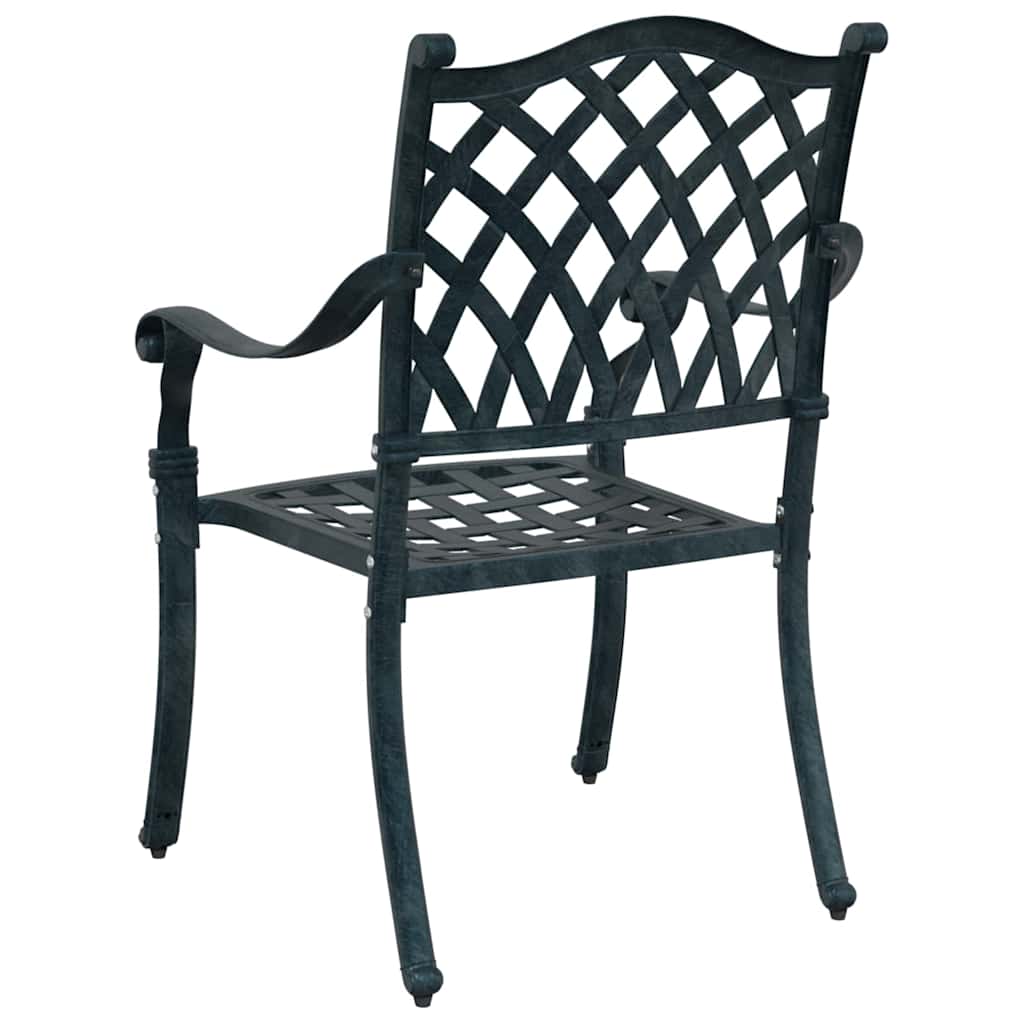 vidaXL Krzesło Ogrodowe 2 pcs Zielony 56 x 55 x 92,5cm Aluminium