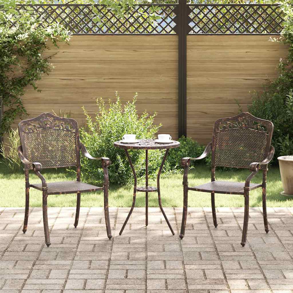 vidaXL Krzesło Ogrodowe 2 pcs kolor bronzu 55 x 55 x 92,5cm Aluminium