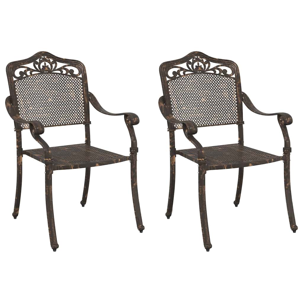 vidaXL Krzesło Ogrodowe 2 pcs kolor bronzu 55 x 55 x 92,5cm Aluminium