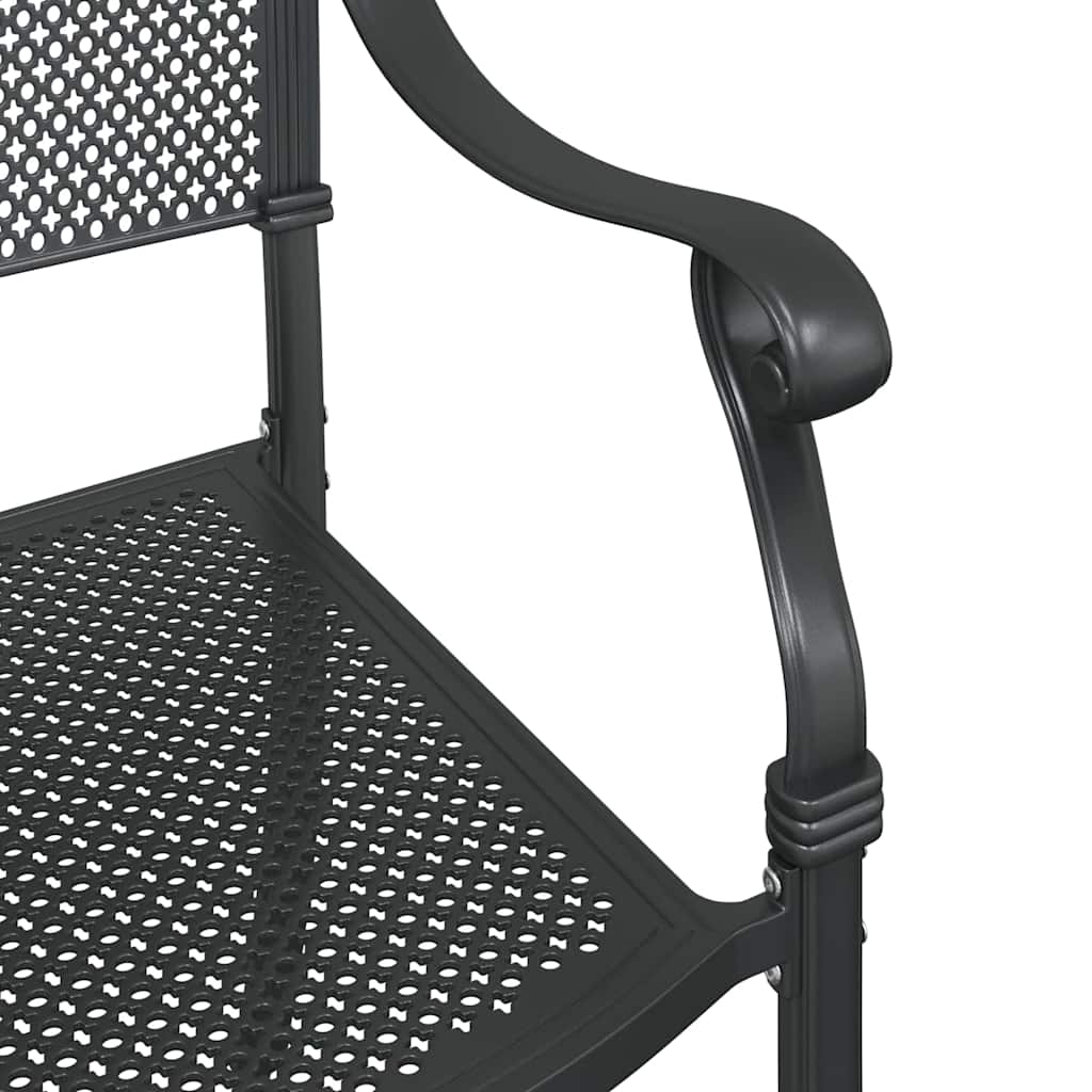 vidaXL Krzesło Ogrodowe 2 pcs Czarny 55 x 55 x 92,5cm Aluminium