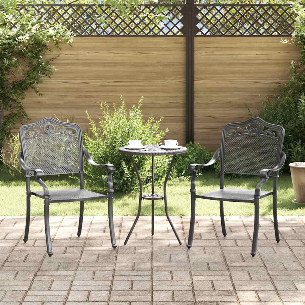 vidaXL Krzesło Ogrodowe 2 pcs Czarny 55 x 55 x 92,5cm Aluminium