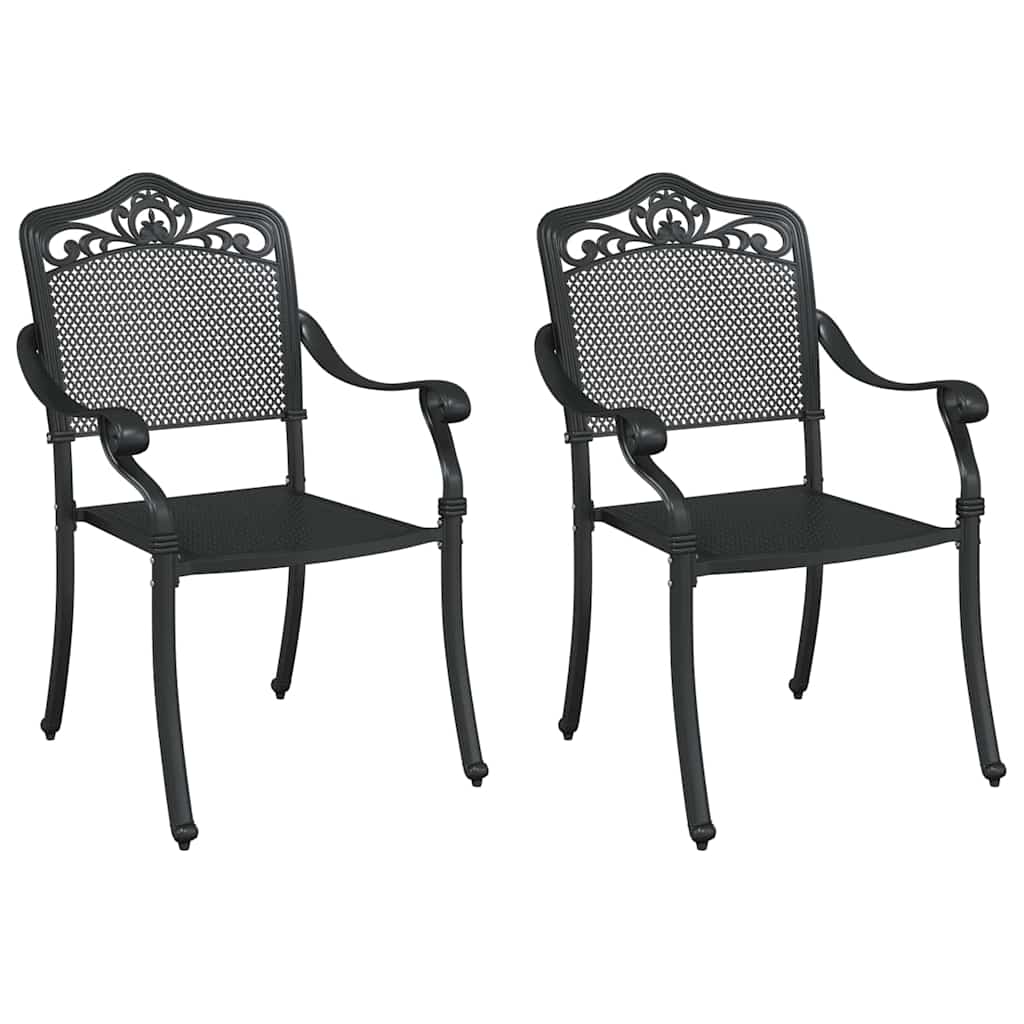 vidaXL Krzesło Ogrodowe 2 pcs Czarny 55 x 55 x 92,5cm Aluminium