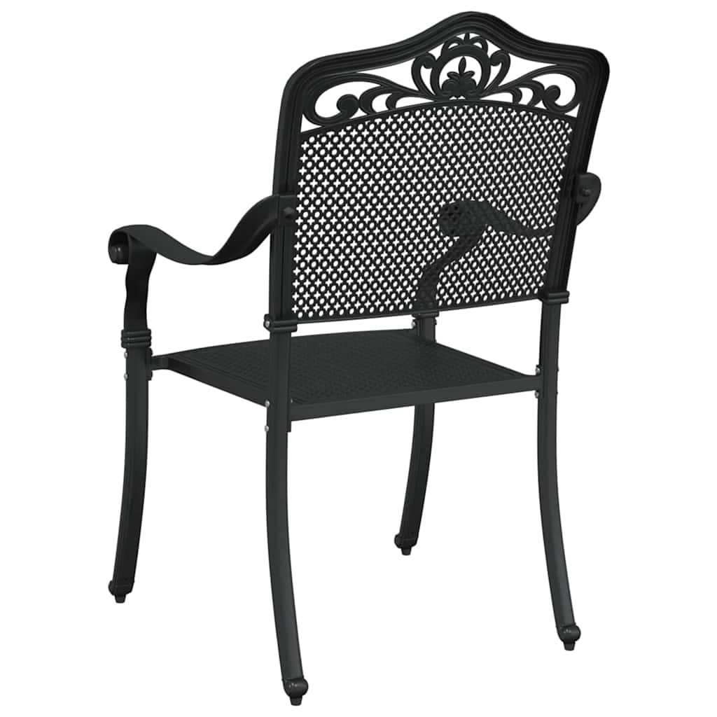 vidaXL Krzesło Ogrodowe 2 pcs Czarny 55 x 55 x 92,5cm Aluminium