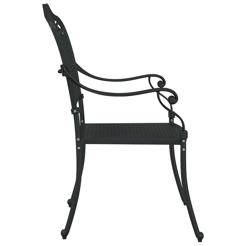 vidaXL Krzesło Ogrodowe 2 pcs Czarny 55 x 55 x 92,5cm Aluminium
