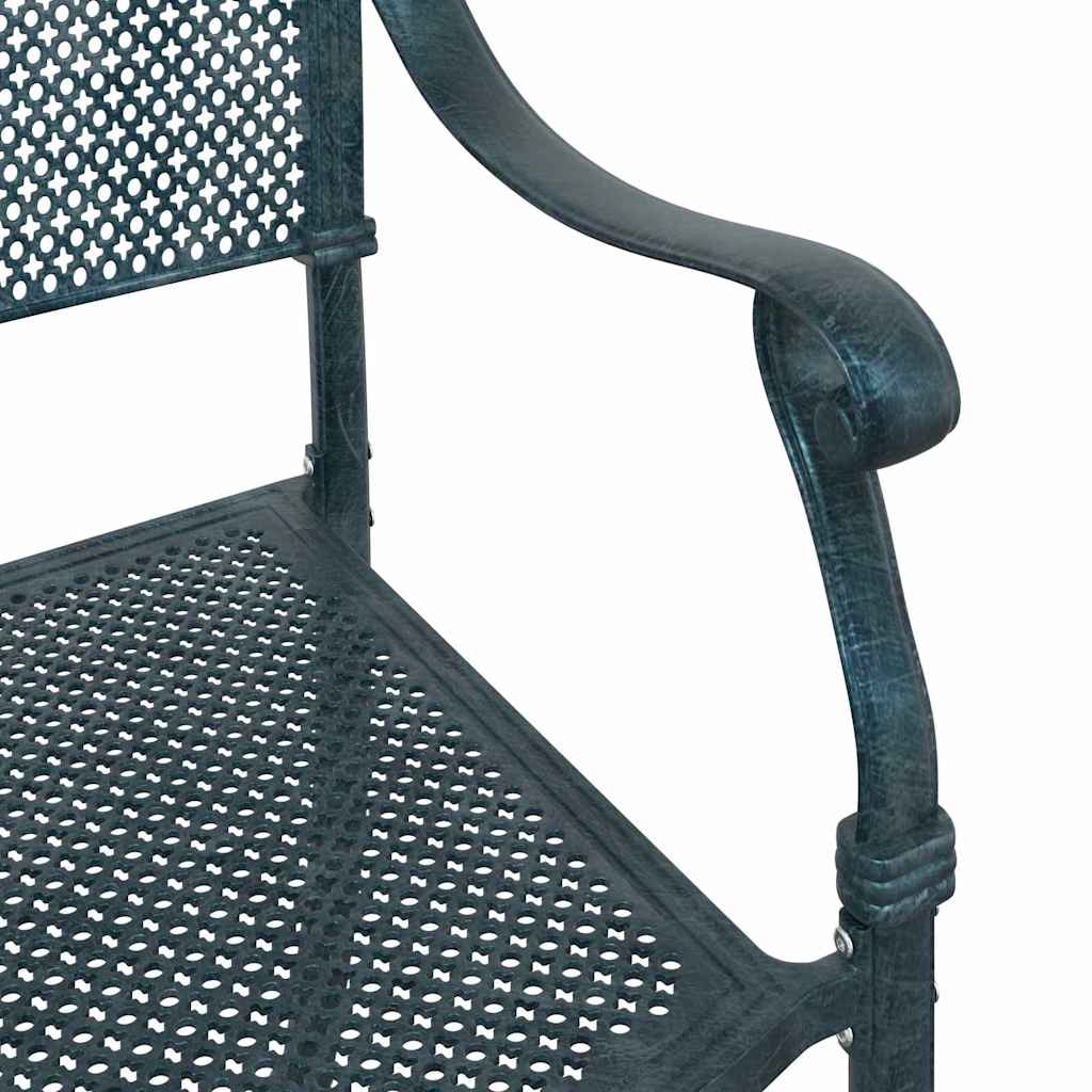 vidaXL Krzesło Ogrodowe 2 pcs Zielony 64 x 62 x 93cm Aluminium