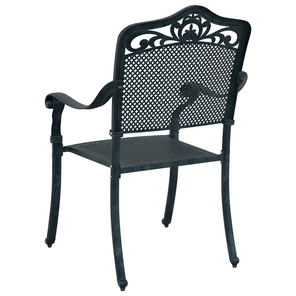 vidaXL Krzesło Ogrodowe 2 pcs Zielony 64 x 62 x 93cm Aluminium