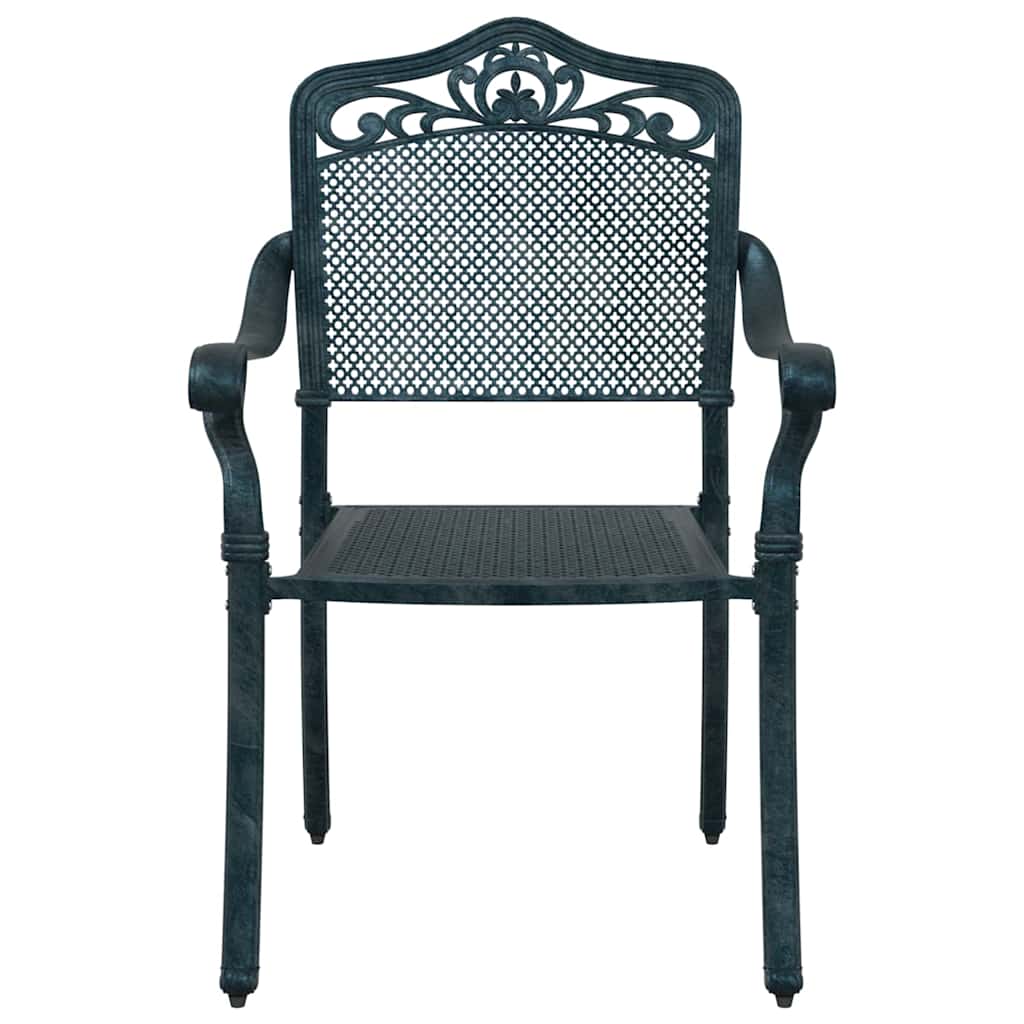 vidaXL Krzesło Ogrodowe 2 pcs Zielony 64 x 62 x 93cm Aluminium