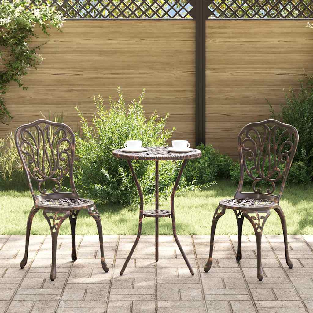 vidaXL Zestaw Bistro Ogrodowego 3 pcs kolor bronzu Aluminium