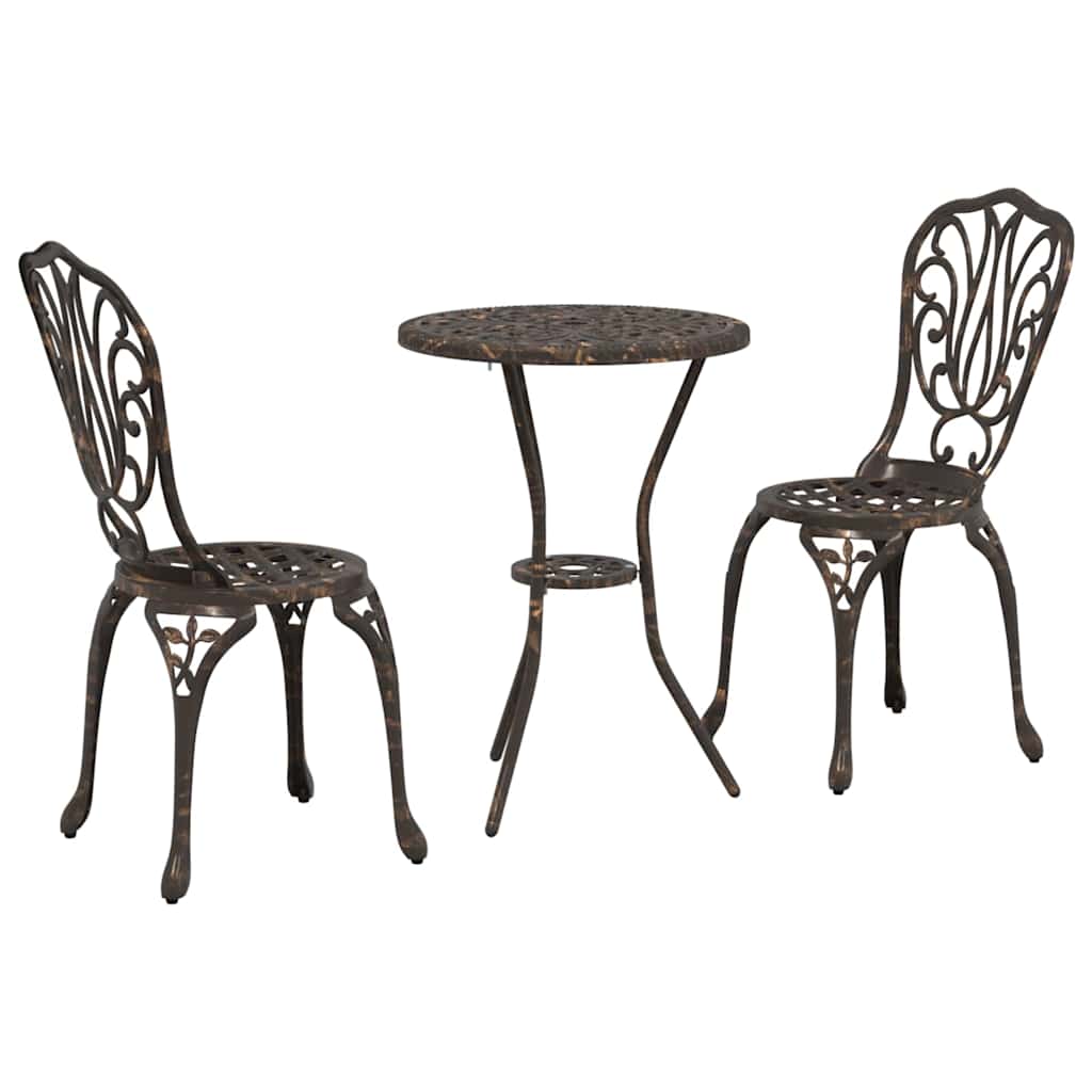 vidaXL Zestaw Bistro Ogrodowego 3 pcs kolor bronzu Aluminium