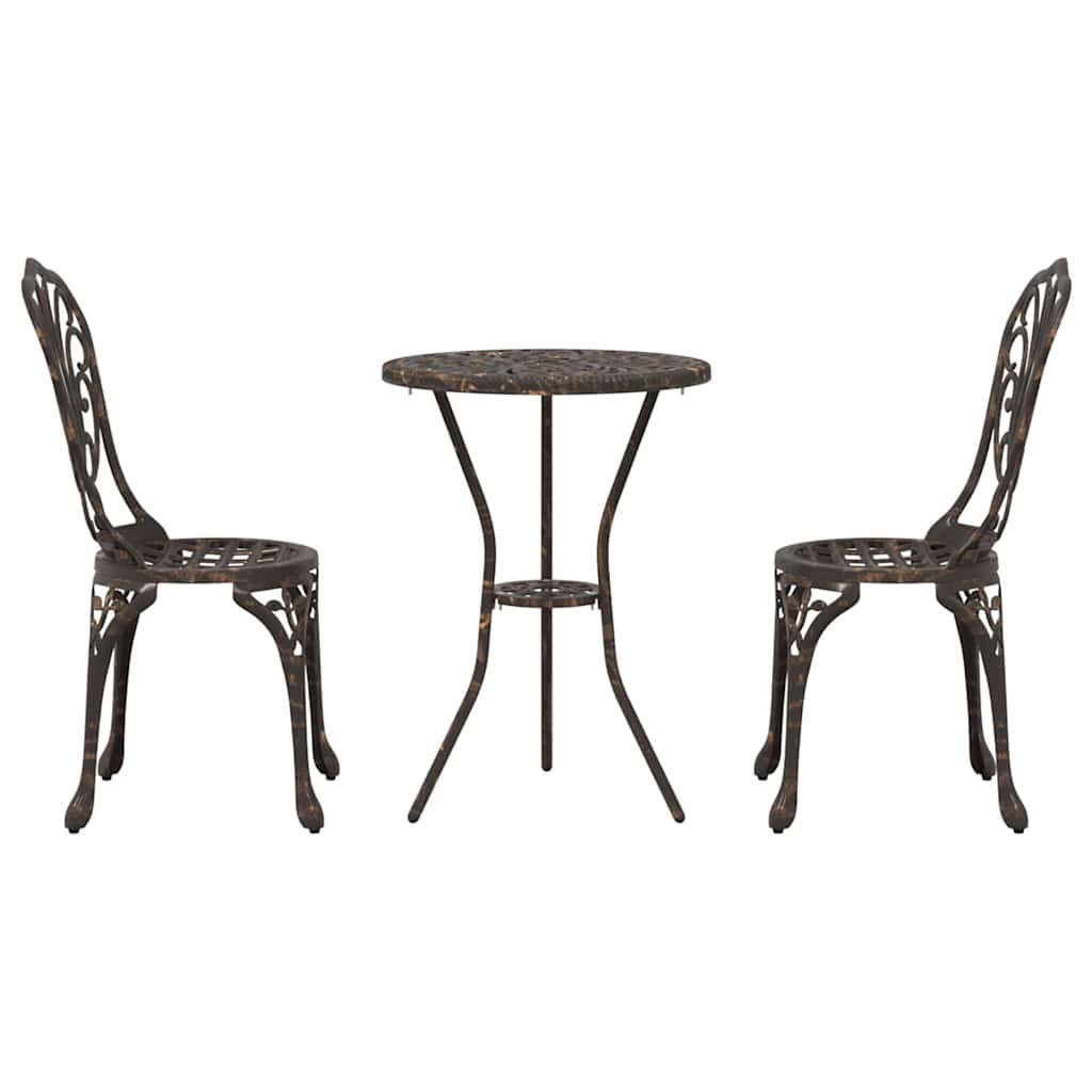 vidaXL Zestaw Bistro Ogrodowego 3 pcs kolor bronzu Aluminium