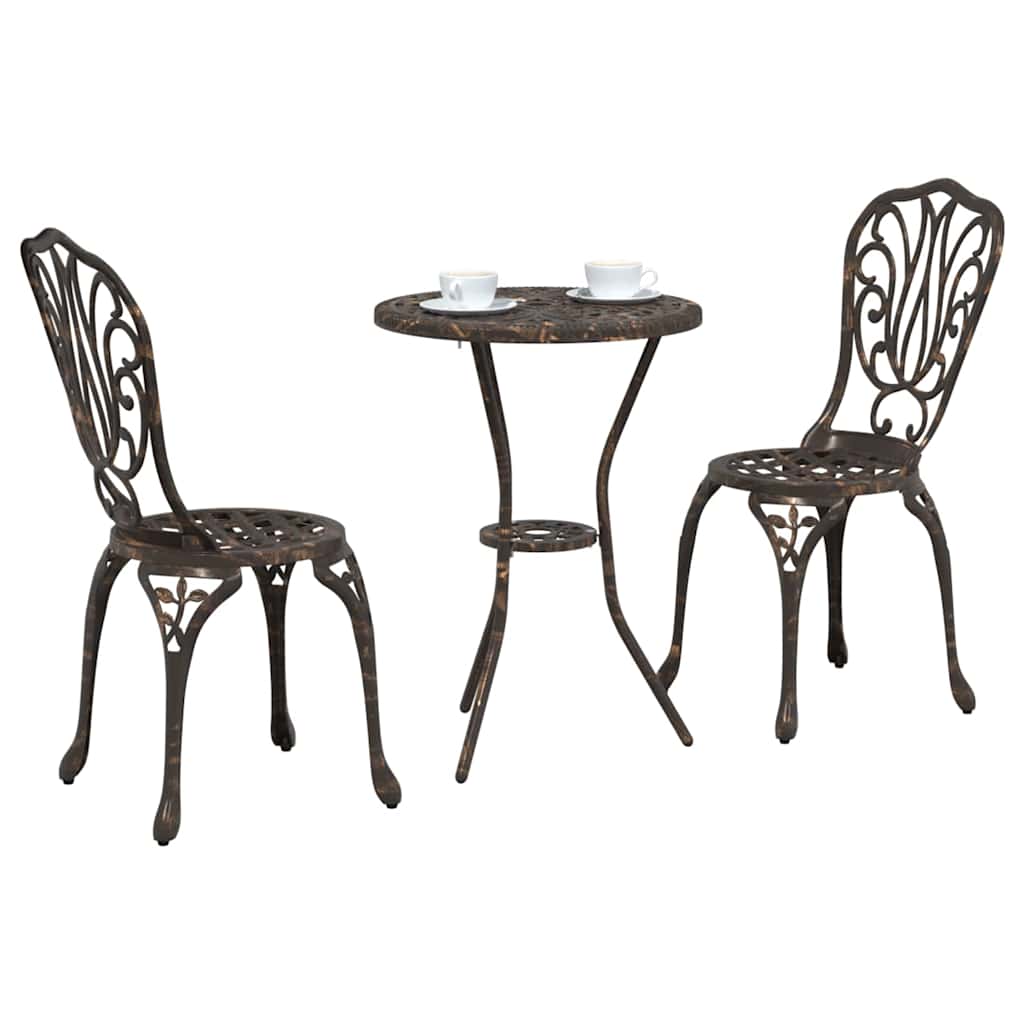 vidaXL Zestaw Bistro Ogrodowego 3 pcs kolor bronzu Aluminium
